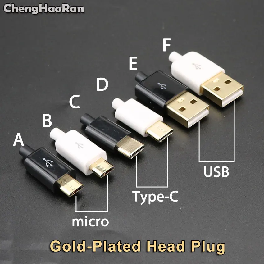 ChengHaoRan Micro USB 5Pin сварочный Тип C 4P штекерные соединители Зарядное устройство
