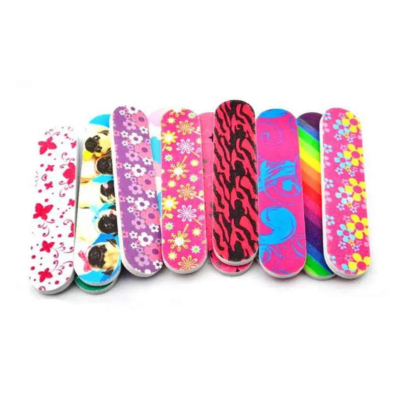 Цветной мини цветок розовый тонкий буферный пилочка для ногтей двухсторонняя