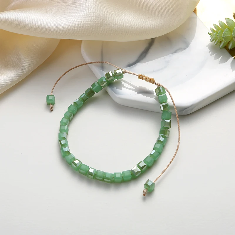 1 шт. новый квадратный браслет из бисера с разноцветными бусинами для женщин в