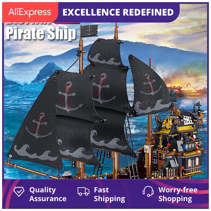 

1334PCS Ideas Series The Eternity Pirate Ship Model Building Blocks Creative Boat Movie Bricks DIY Toys Gifts For Children Kids