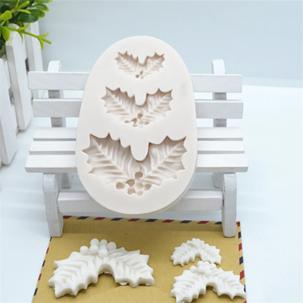 Luyou 1 шт. силиконовая резина прессформы листья Рождественского дерева Fondant