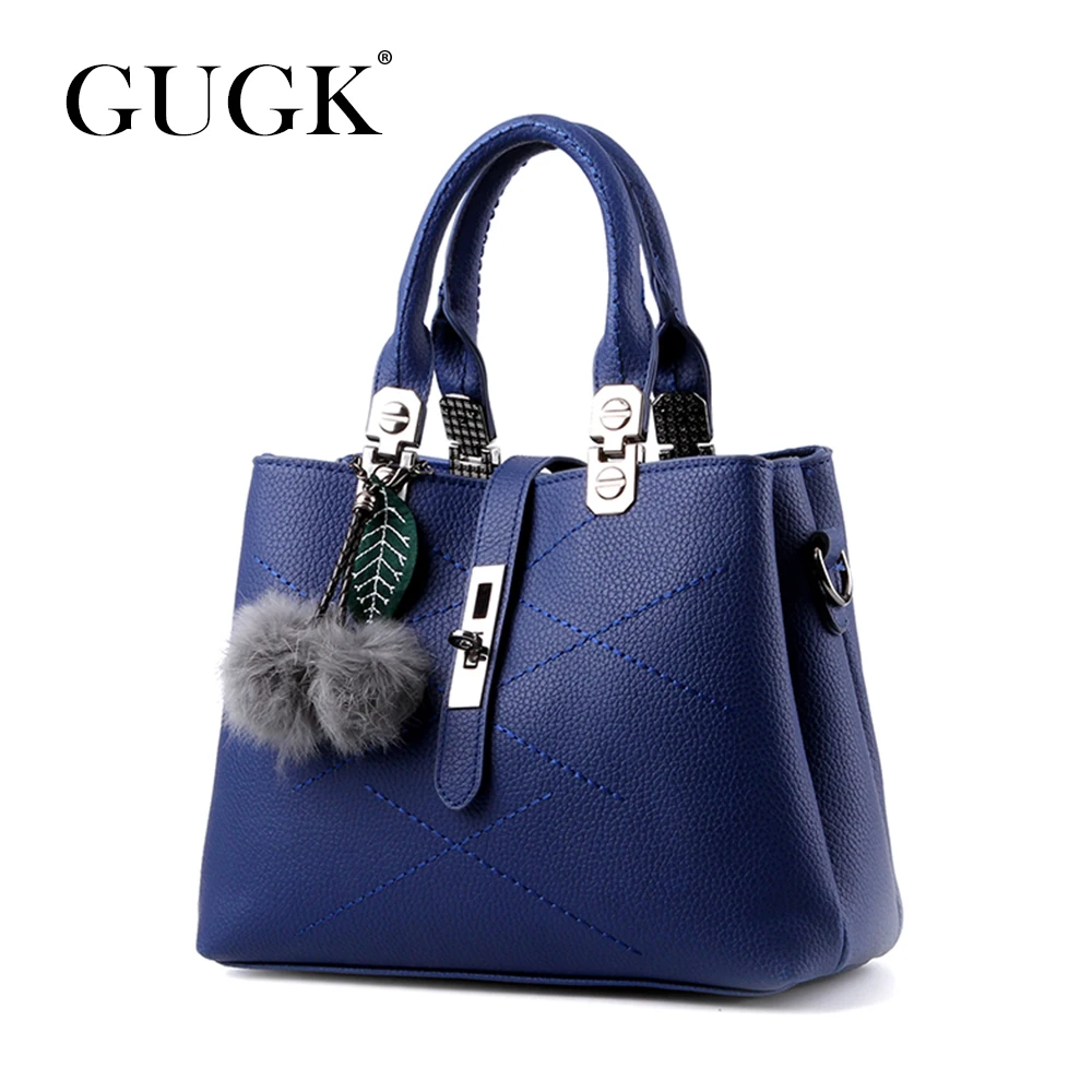 GUGK сумки универсальные женские кожаные нитки аппликации и аппаратный замок на