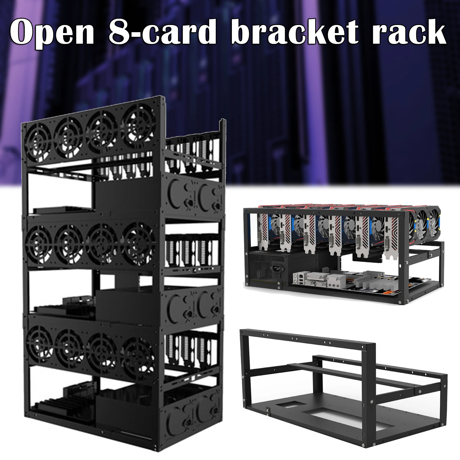 Mining Case Rack Motherboard Bracket Open Mining Rig Frame ETH/ETC/ZEC Ether Accessory Tools for 6 GPU 52x28x4.5 cm New