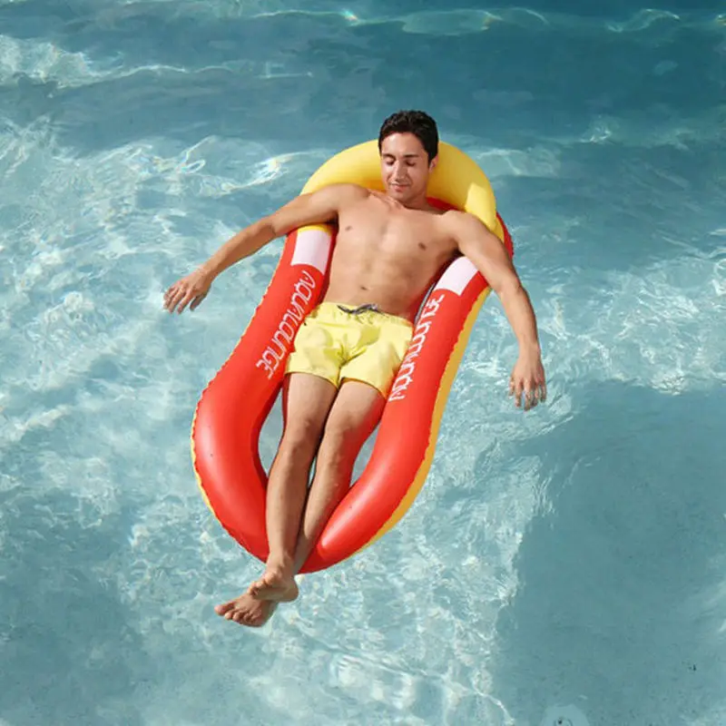 

Summer Inflatable Beach Lounger Backrest Water Sports Hammock Single Air Mattresses Recliner Floating Sleeping Bed Chair Cushion