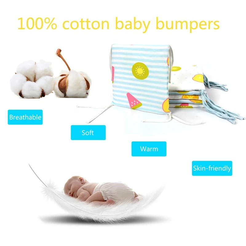 1 шт. мультяшная хлопковая Детская кровать бампер с принтом детская кроватка