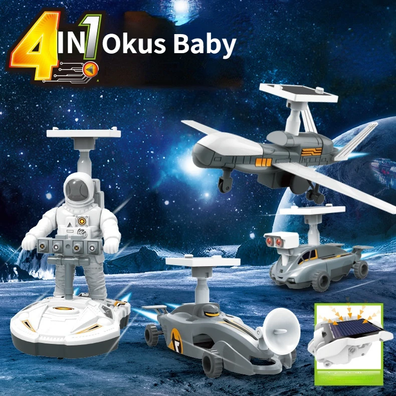 

2021 игрушки-роботы на солнечной батарее 4 в 1, Обучающие строительные игрушки на солнечной батарее, научный робот на солнечной батарее, Набор для творчества для детей старшего возраста