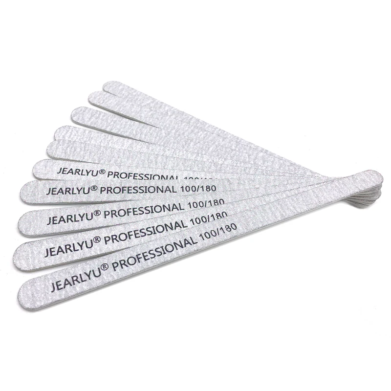 10 PCS Grey 100/180 Disposable Wooden Nail File Manicure Sandpaper Polishing Professional Nail Files Thin Nail Art Manicure Tool