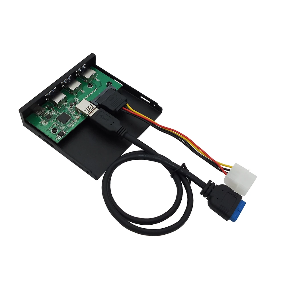 

5 Ports Front Panel TYPE-C 2 USB 3.0 TF SD 5.25/3.5 inch Floppy Bay Adapter