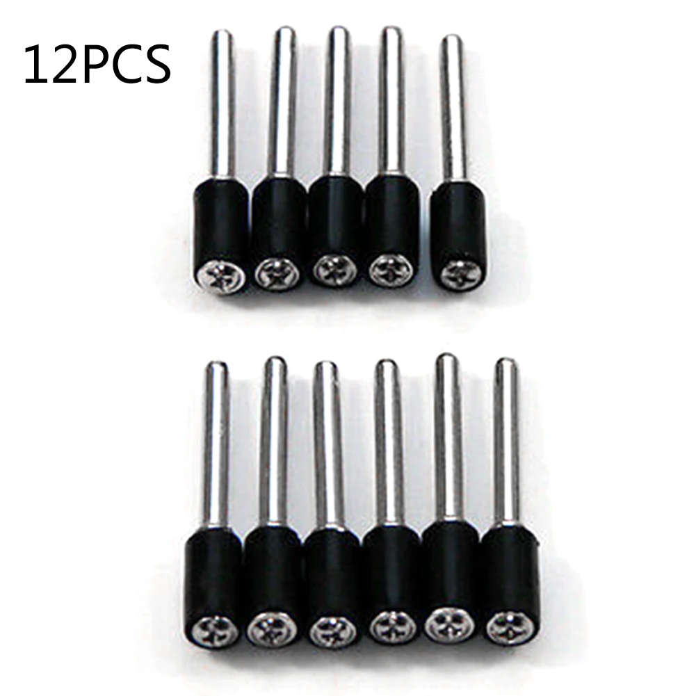 

12pcs Sand Drum 1/4" Rubber Sand Drum Holder 1/8" Shank Rotary Tool Black