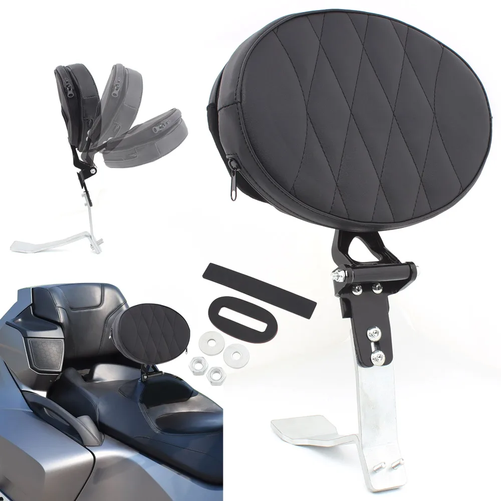 

Motorcycle black Adjustable Smart Mount Backrest Pad For Can Am Spyder RT Models 2008-2017 Driver Rider Backres Accessories