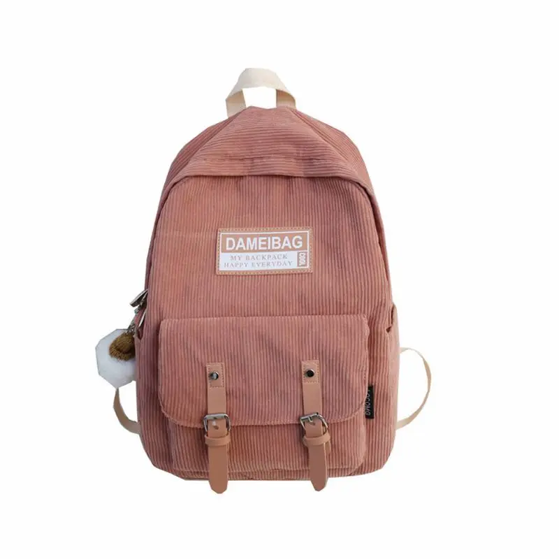

Women Backpack Corduroy Casual Rucksack for Teenage Girls Female School Shoulder Bag Bagpack