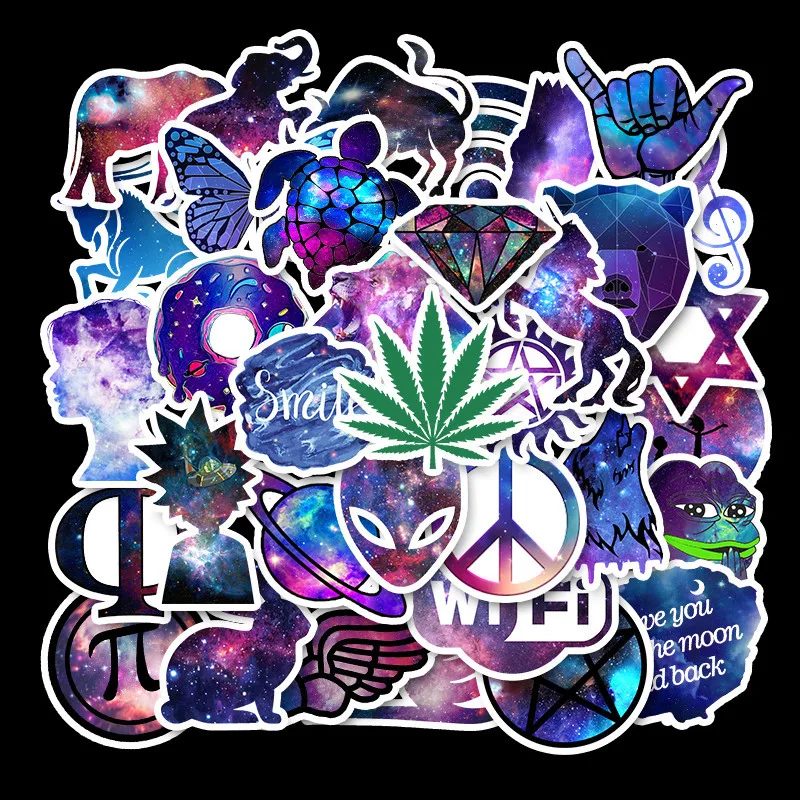 

35pcs Vsco Star Mix Style Galaxy Stickers Suitcase Phone Luggage Laptop Guitar Skateboard Bike Cartoon Stickers Toy Decal Gift