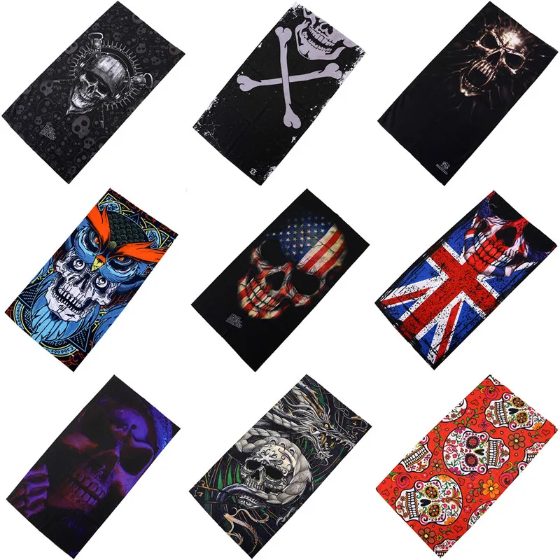 

9pcs / pack Seamless Face Neck Tube Headband Skull Cap Scarf Bandana Biker Fishing