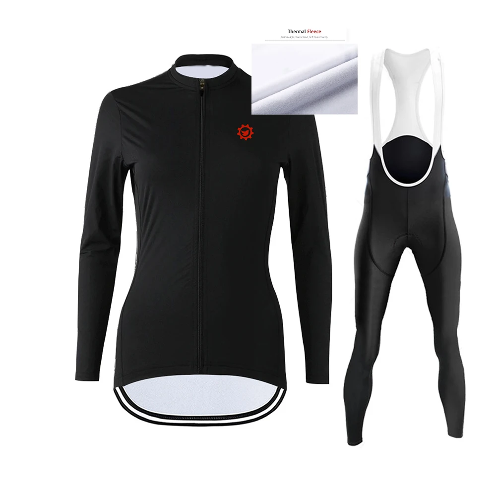 

2020 Women Long Sleeve Clothing Cycling Jersey Road Bike Team Training Bicycle Winter Thermal Fleece Quick Dry Sportswear