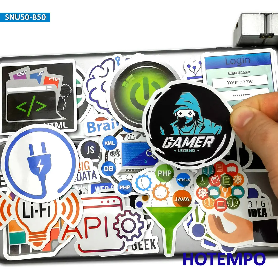 50pcs programmers internet software geek symbol phone laptop car stickers for notebook guitar skateboard motorcycle bike sticker free global shipping