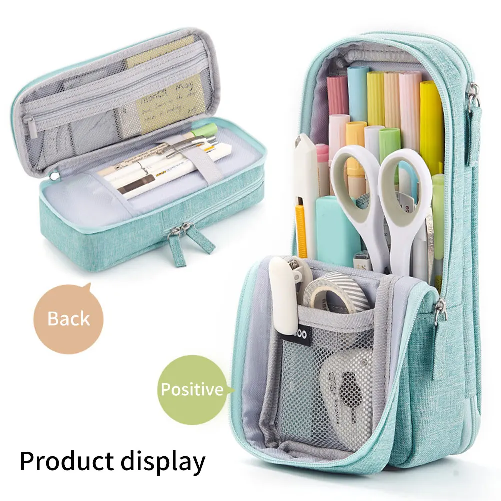 

Pencil Case Pen Pouch Bag Large Capacity Pencil Holder Double-Layer Multifunctional For School Office Adult Student Stationery