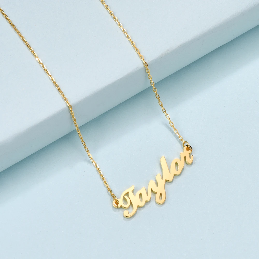 

Name Necklace Personalized Jewelry Gifts Stainless Steel Customized Nameplate Choker Pendant English Necklaces Jewelry Party