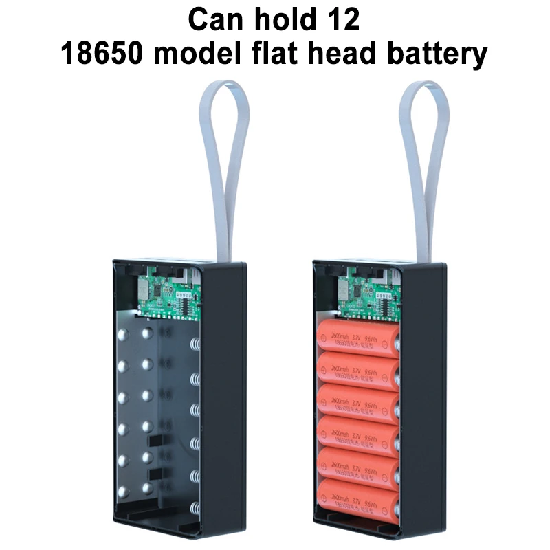 Welding Free 12x 18650 Battery Case Qi Wireless Power Bank Case PD Fast Charging 18650 Battery Storage Box for iPhone Xiaomi