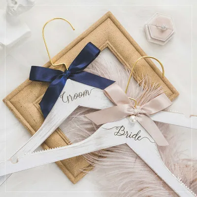 Вешалка для одежды Moreyes невесты и жениха на заказ вешалка из белого массива