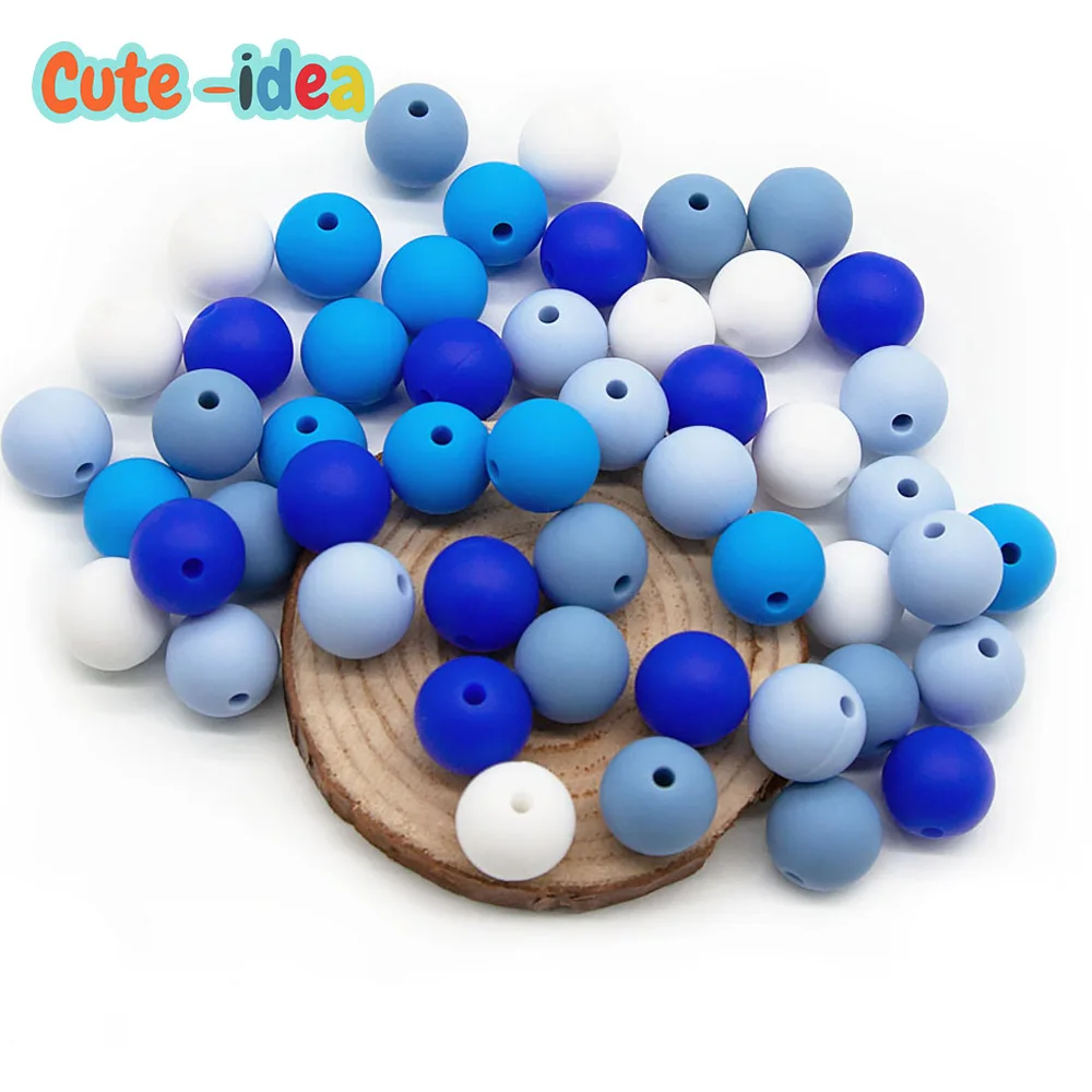 

Cute-idea 10pcs Food Grade Round Silicone Beads 9mm Baby Teether DIY Baby Teething Nursing Pacifier Necklace Chewable Toys gift