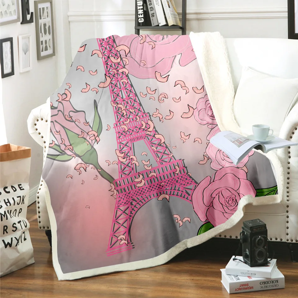 Одеяло с изображением Эйфелевой башни | Дом и сад