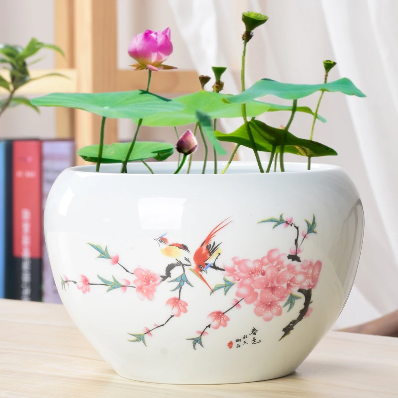 Украшения для сада на открытом воздухе гидропоники горшки рост лотоса миска воды