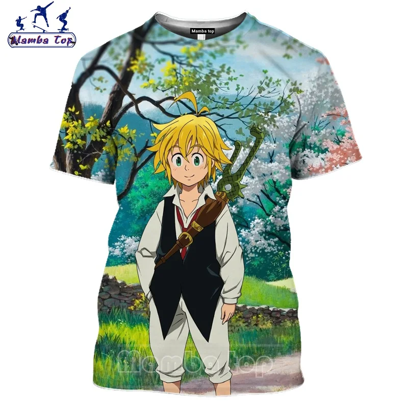 

Mamba Top 3D Print Japan Anime The Seven Deadly Sins T Shirt Women Cartoon Girl Fantasy Meliodas Men Tshirt Fun Trend Street Tee