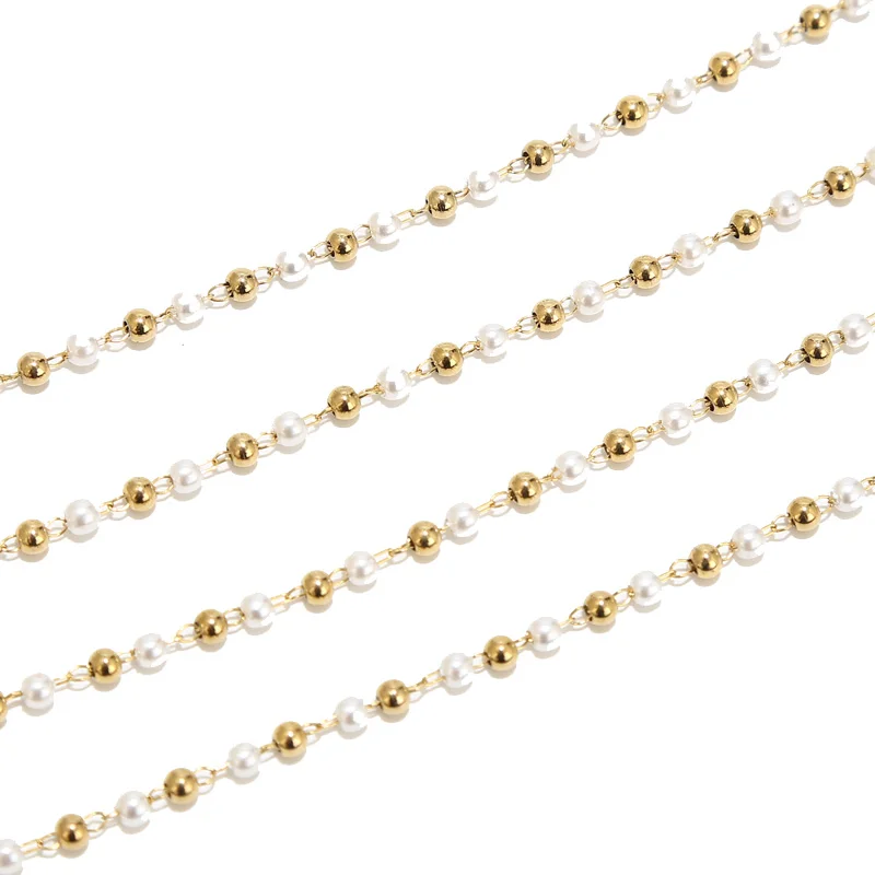 Цепочки из нержавеющей стали с искусственным жемчугом ювелирные изделия сделай