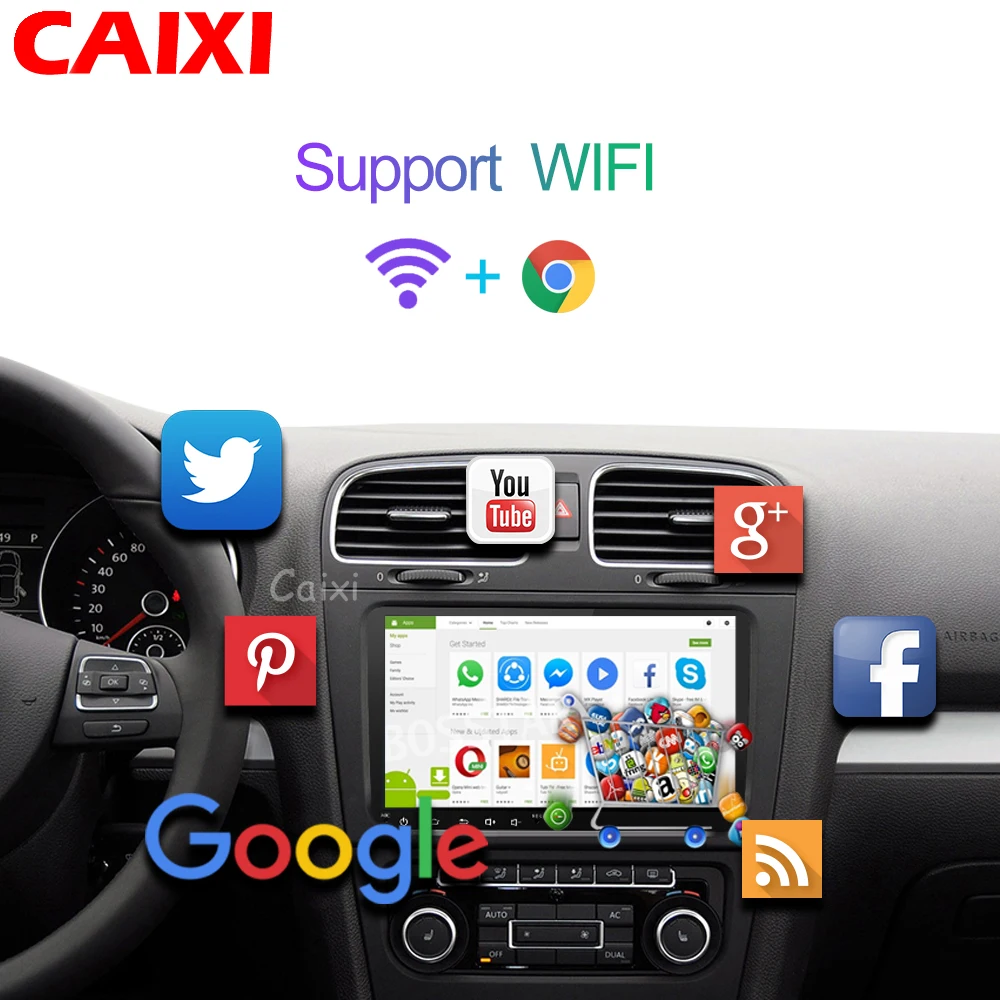 2 Din радио автомобиль Android 8,1 gps Мультимедиа для Volkswagen Skoda Octavia Golf 5 6 touran passat B6 Polo Tiguan Yeti Rapid Bora