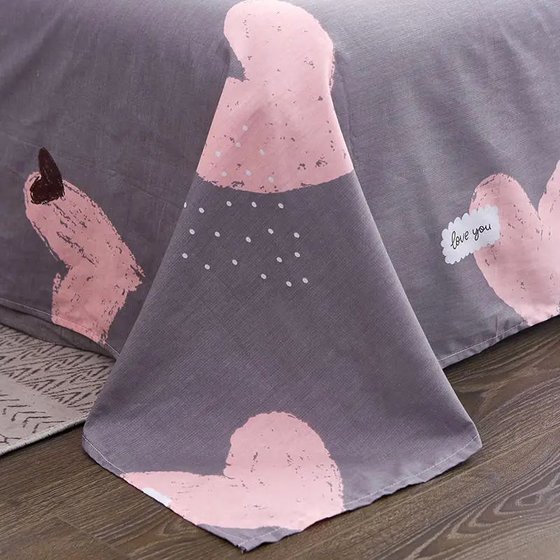 

Luxury 100% Pure Cotton Fashion Bedding Set Pink Love Family Set Sheet Duvet Cover Pillowcase Full King Single Queen,bed Set