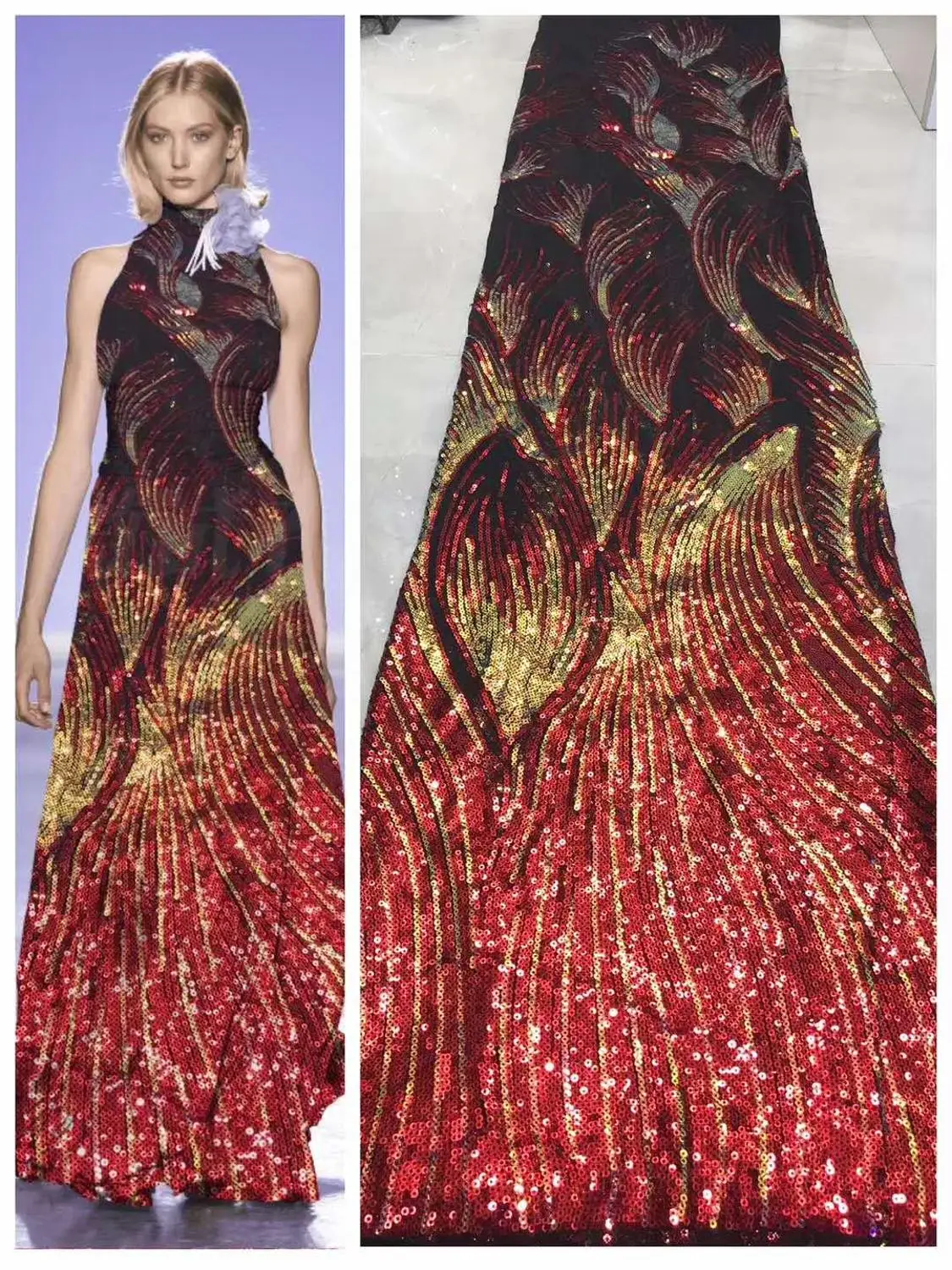 2020 новое платье с блестками ткань вышивкой французская сетка кружево Африка