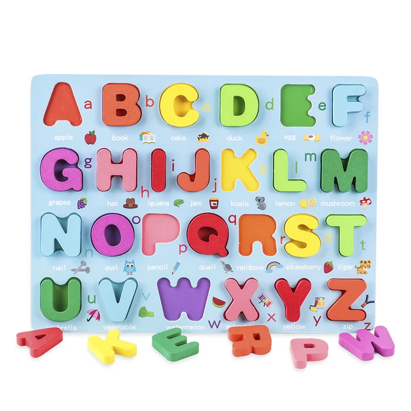 

3D wooden puzzle montessori number alphabet shape pairing game cognitive learning preschool educational toys for children baby