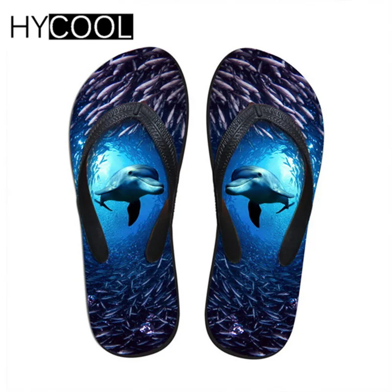 HYCOOL/Новинка; Модные женские Вьетнамки без шнуровки; милые летние женские шлепанцы с изображением мопса; женская пляжная обувь на плоской подошве с объемным рисунком Хаски; - Цвет: C0305AB