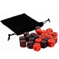 24 pcsset redblack dice set with velvet bag funny game accessory