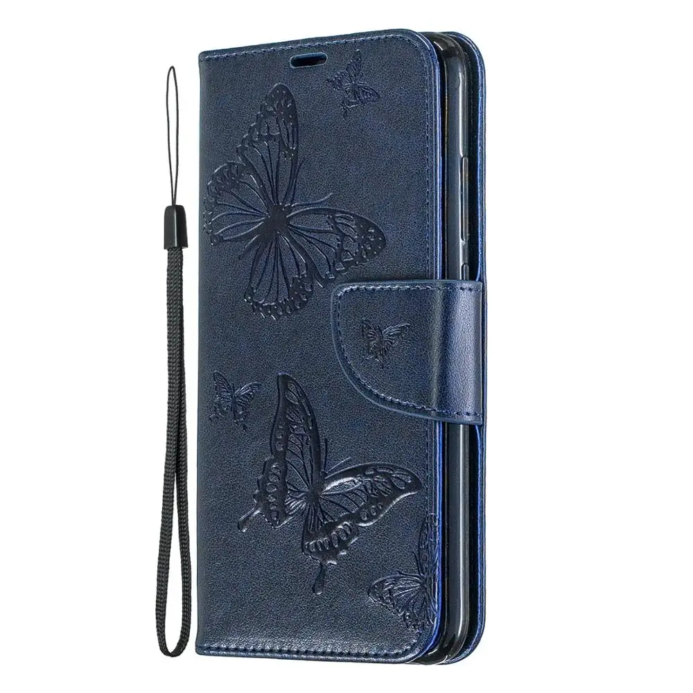 Blue Кожаный флип-чехол для huawei P30 P20 Pro Lite Y6 Y5 mate 30 20 Pro P Smart Honor 3D бабочка кошелек Чехол-Кошелек Coque - Цвет: Blue