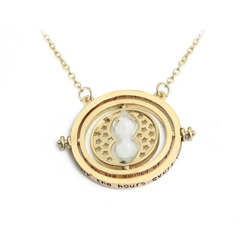 

Hot Selling HP Necklace Time Turner Necklace Hourglass Necklace Hermione Granger Rotating SPins New