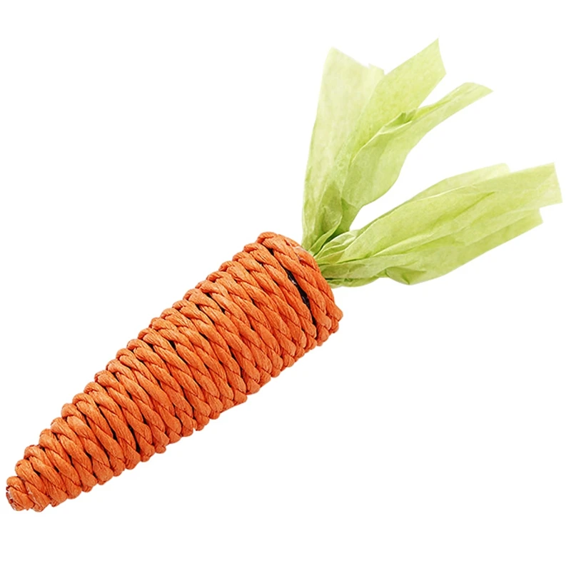 Funny Cute Carrot Shaped Knot Ropes Pet Cat Toys Safe Chew Toys For Small Dogs Cats Kitten Molar Biting Playing Products Toy