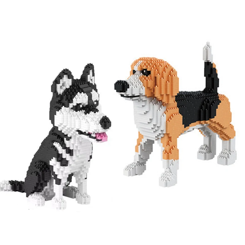 

Cartoon Doll Animal Hound Diamond Building Blocks DIY Pet Dog Yellow Dog Assembling Bricks Children's Educational Toys No Box