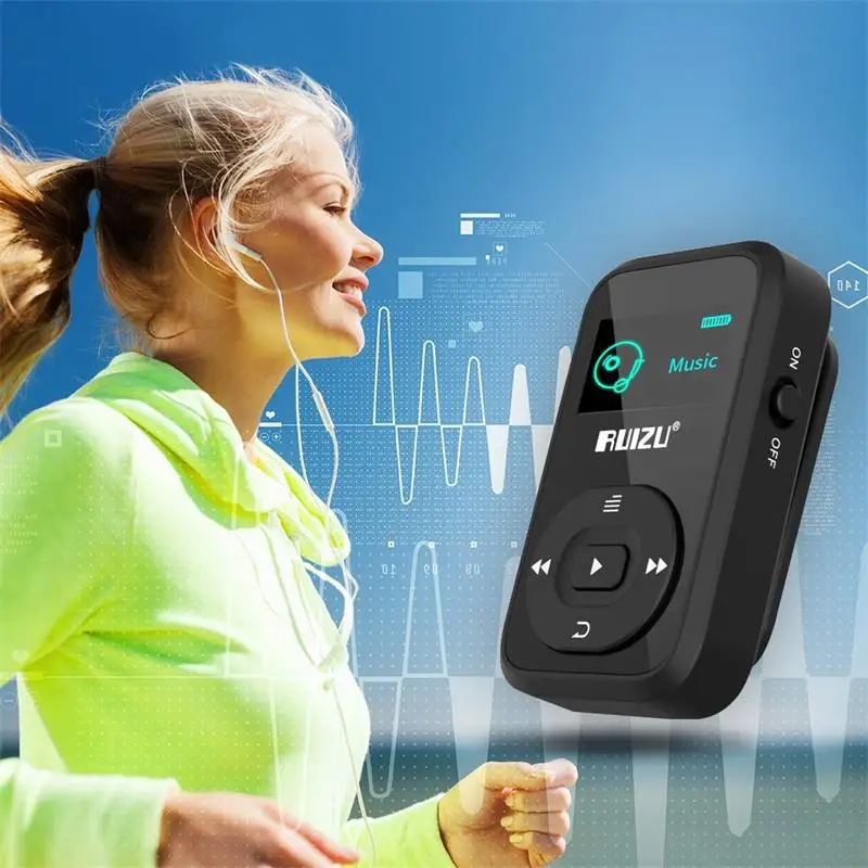 Мини Bluetooth MP3 плеер с зажимом без потерь звук MP3 музыкальный плеер, расширяемая sd-карта до 64 ГБ+ Бесплатный подарок спортивная повязка