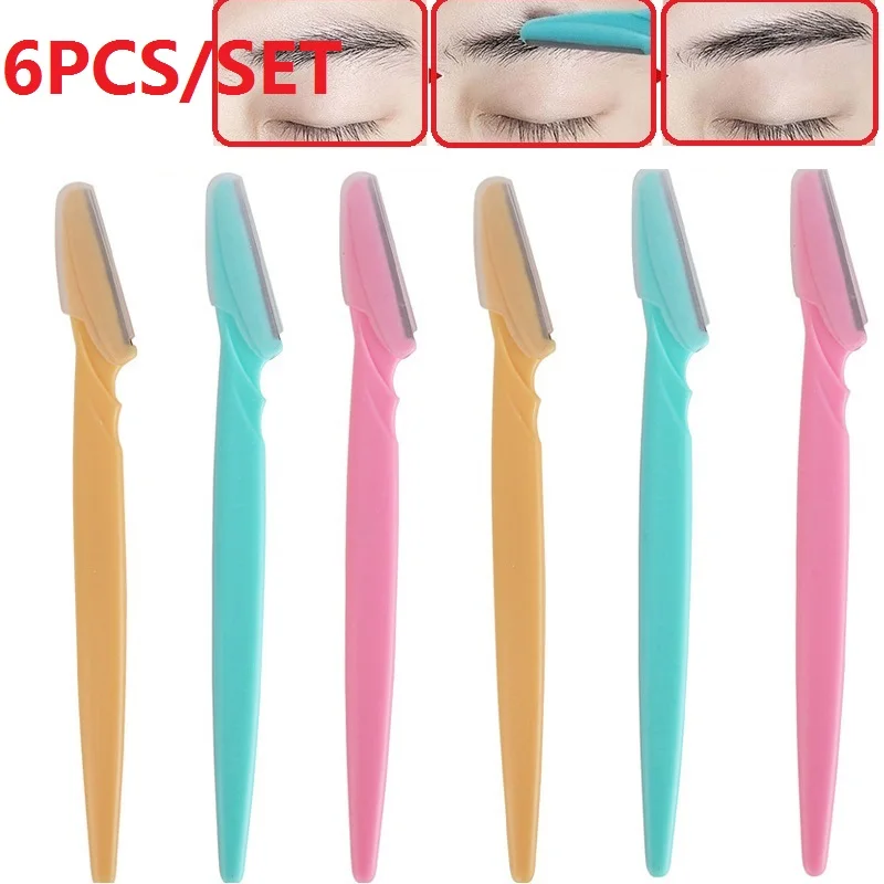 6 шт./компл. портативный набор для бровей Триммер удаления волос Женская бритва