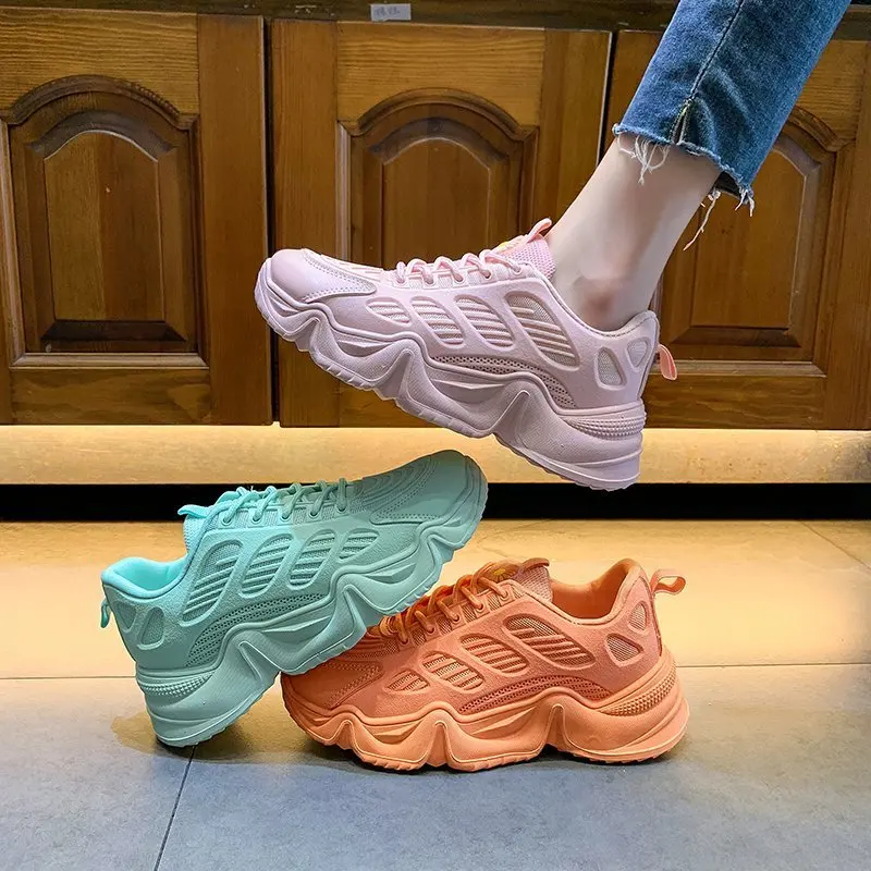 

Spring Autumn Casual Women Sneakers Fashion Breathable Mesh Female Shoes Chunky Platform Comfort Vulcanized Running Shoes Women