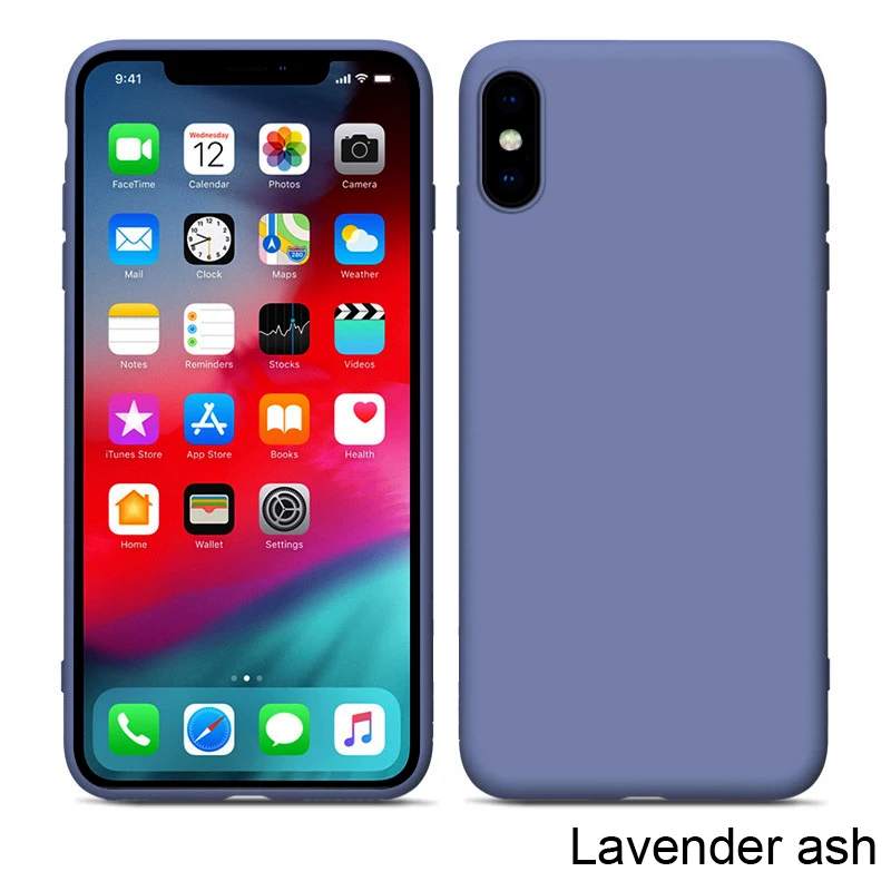 lavender ash Однотонный силиконовый чехол для iPhone 6, 6s plus, 6, 6s, 7 plus, 8 plus, 7, 8, чехол для Apple, Xs Max, Xr, X, XS, чехол для телефона - Цвет: lavender ash