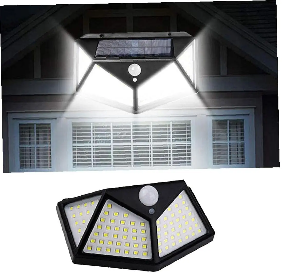 Outdoor 100 LED solar Lights Reflector 3 Lighting Modes Motion Sensor Security Lights,Waterproof Solar Powered lamp
