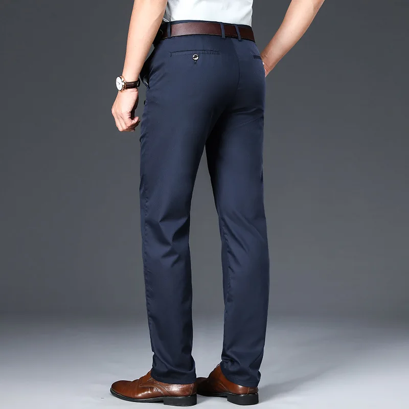 

2021men's business leisure bamboo fiber spring and summer new thin trousers,large size comfortable and breathable men's trousers