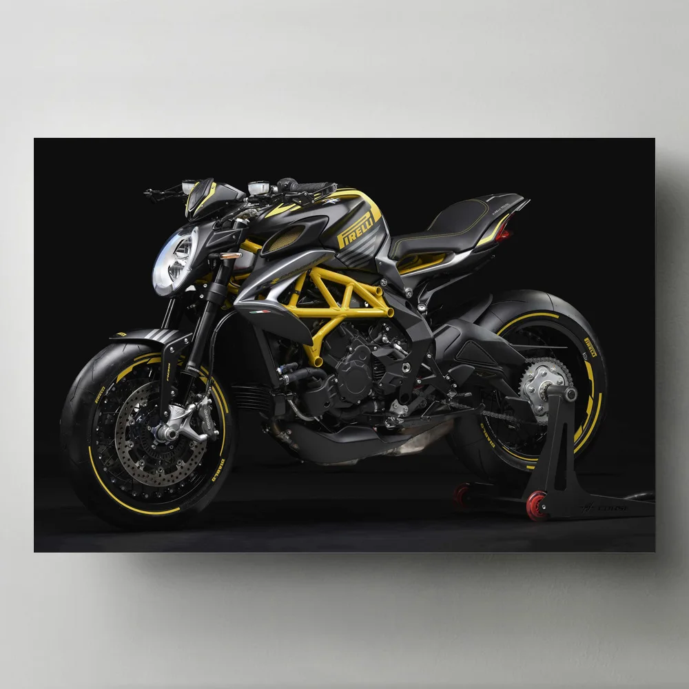 Современные настенные картины на холсте MV Agusta Brutale 800 RR Pirelli черные мотоциклетные
