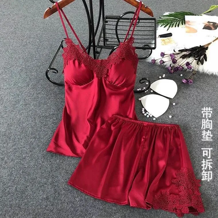 Большие размеры сексуальный пижамный комплект из двух предметов пижамы для