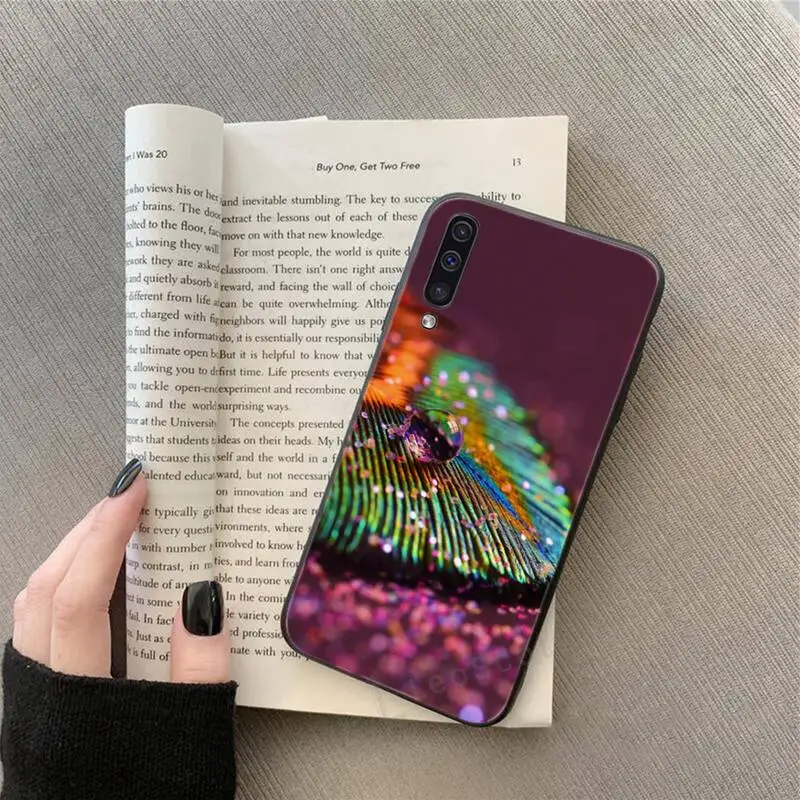 

Peacock feather texture Phone Case for samsung galaxy a 51 52 71 50 12 72 21s 70 40 20e 31 30s 32 5G soft silicone funda