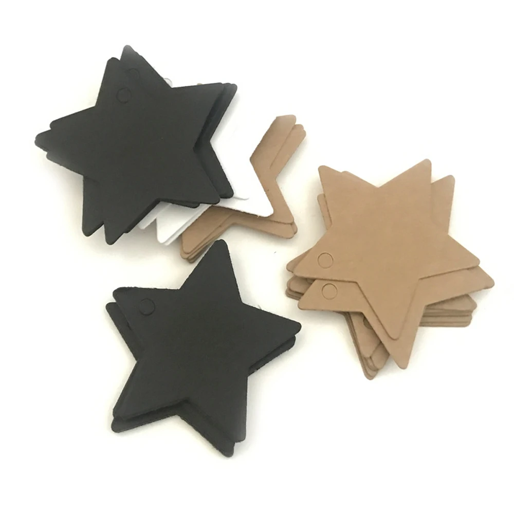 100 шт. звезда крафт бумага DIY багажные бирки закладки ручная роспись сделай сам
