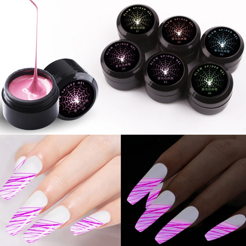 Luminous Effect UV LED Nail Polish Nail Spider Gel DIY Nail Art Beauty Varnish Painting Draw Line DIY Design Black White Lacquer