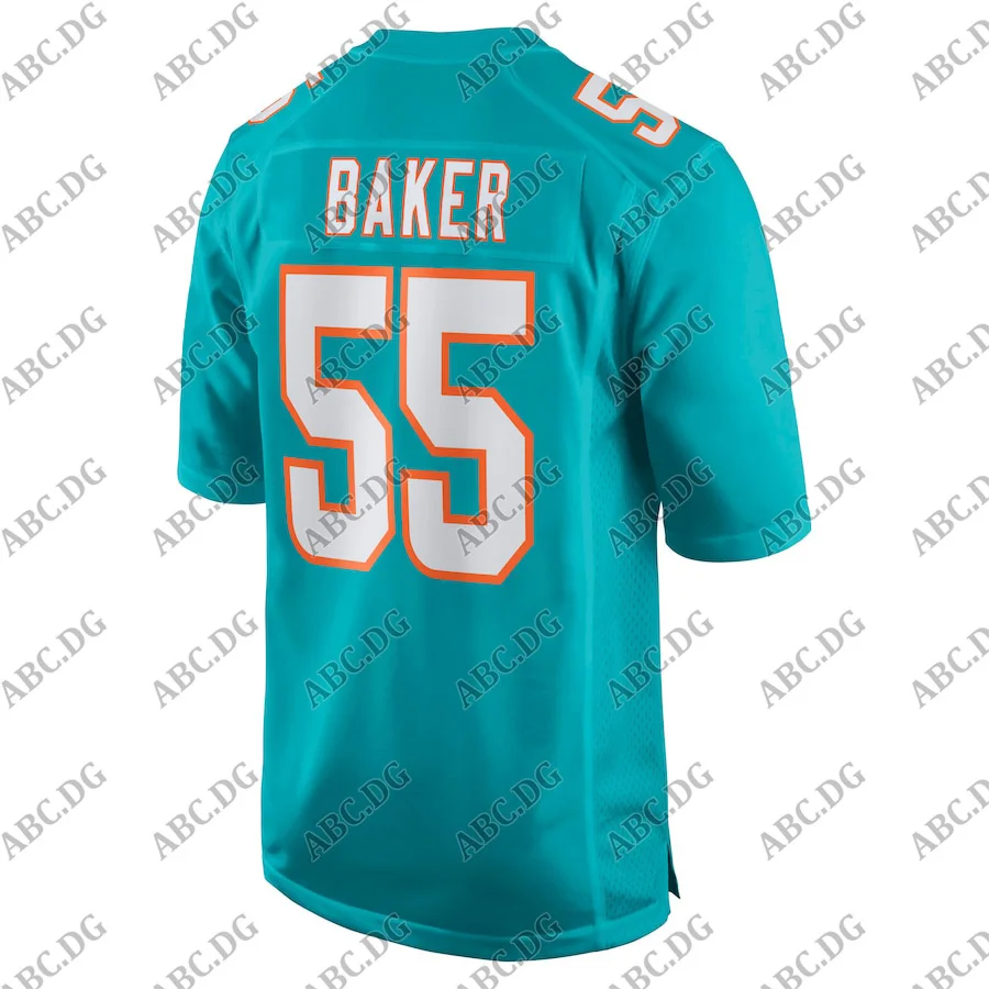 

Customized Stitch American Football Jersey Men Women Kid Youth Miami Jerome Baker Aqua Game Jersey